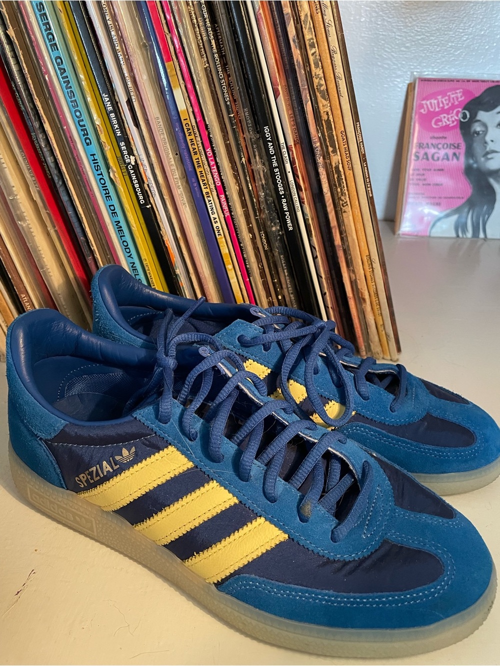 adidas Spezial Men's Blue and Yellow Suede Casual Sneakers